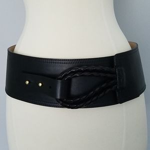 Streets Ahead Black Braided Leather Belt 21200